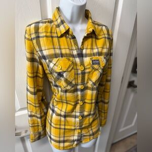 Superdry Co. Women's Yellow Button-Down Size M